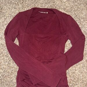Abercrombie & Fitch Maroon Ava Long Sleeve Top